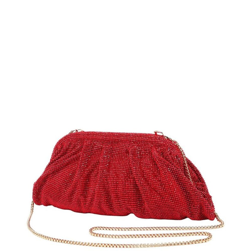 Tiffany & Fred Paris Crystal-Embellished Evening Clutch, Red